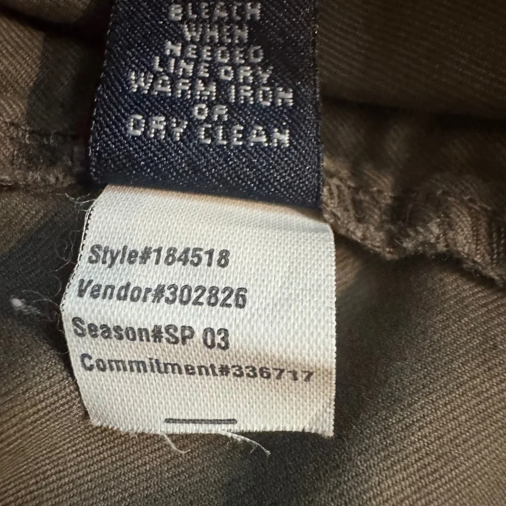 Banana Republic Martin Fit Pants 12 Olive Green Wide Leg Side Slit Chino Vintage